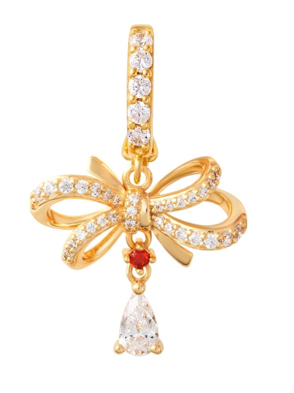 Kissed by Honey 18k Gold Charm necklace pendant bow unique design